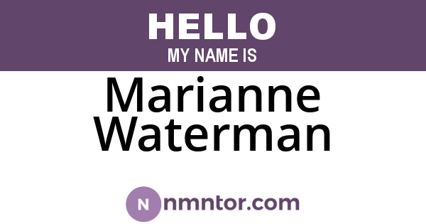 Marianne Waterman