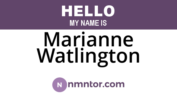 Marianne Watlington
