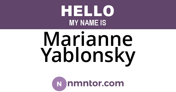 Marianne Yablonsky
