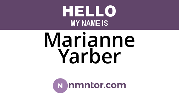 Marianne Yarber
