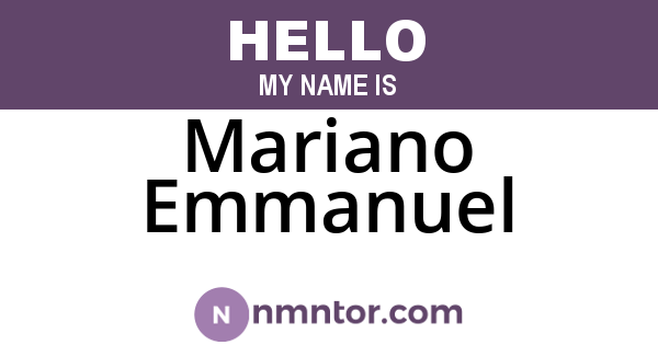 Mariano Emmanuel