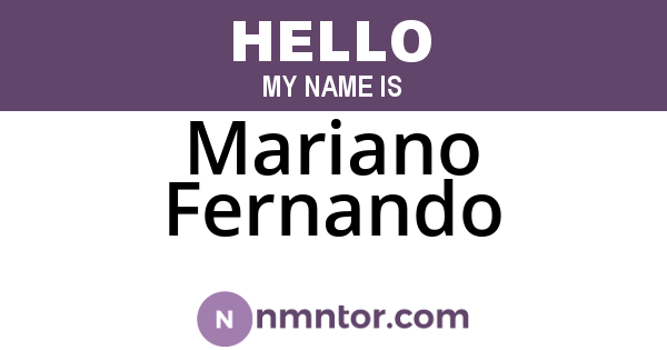 Mariano Fernando