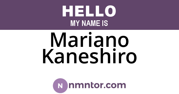 Mariano Kaneshiro