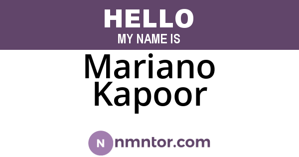 Mariano Kapoor