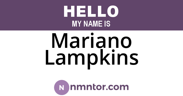 Mariano Lampkins