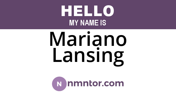 Mariano Lansing