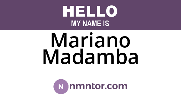 Mariano Madamba