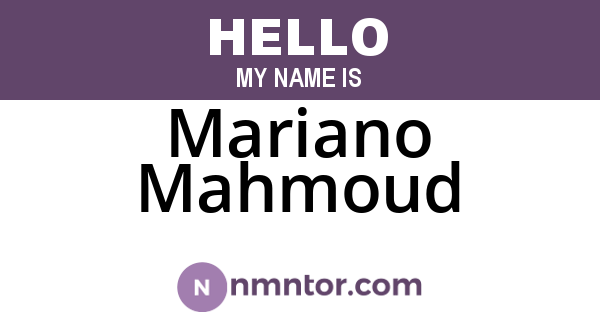 Mariano Mahmoud
