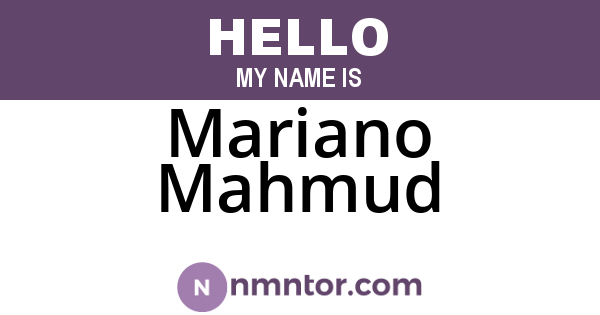Mariano Mahmud