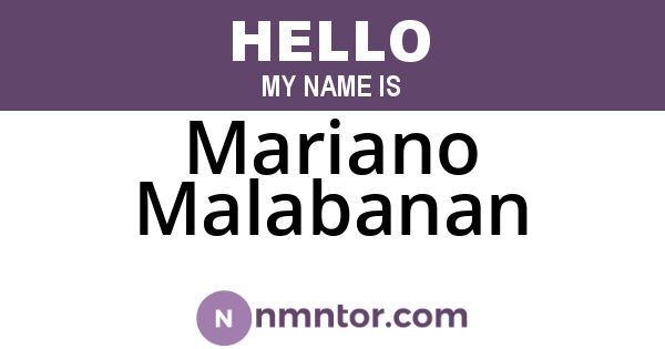 Mariano Malabanan