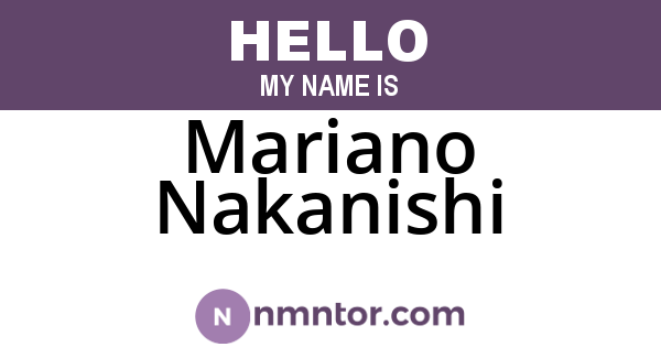 Mariano Nakanishi