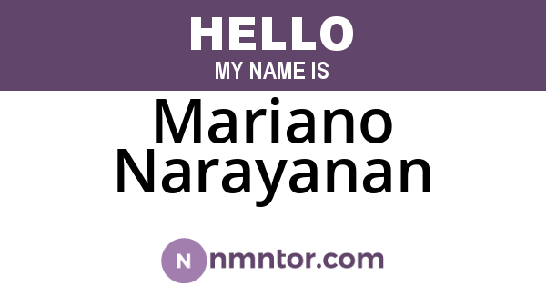 Mariano Narayanan