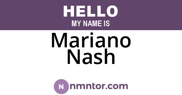 Mariano Nash