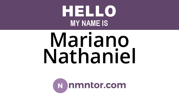 Mariano Nathaniel