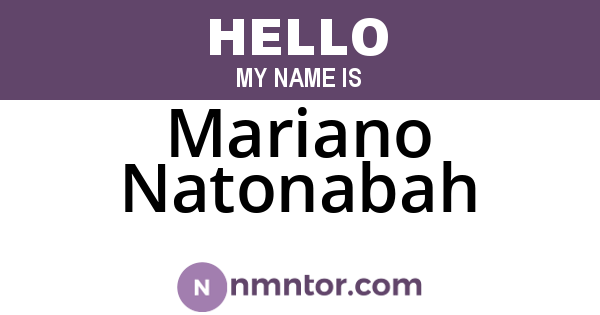 Mariano Natonabah
