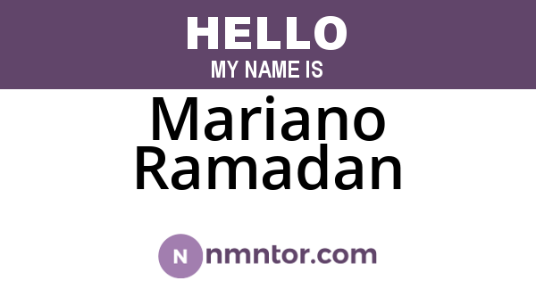 Mariano Ramadan