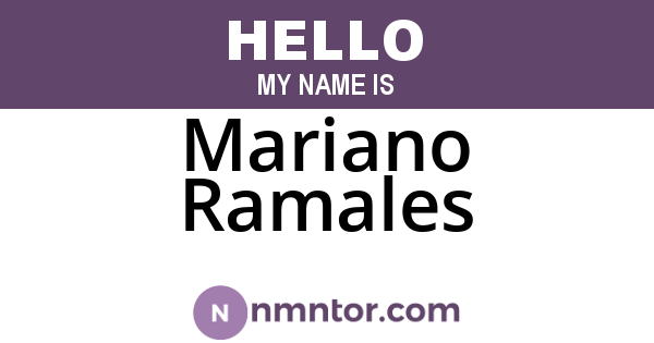 Mariano Ramales