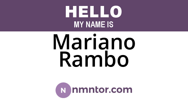 Mariano Rambo