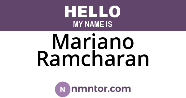 Mariano Ramcharan