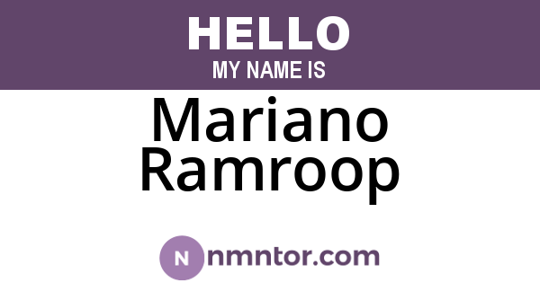 Mariano Ramroop