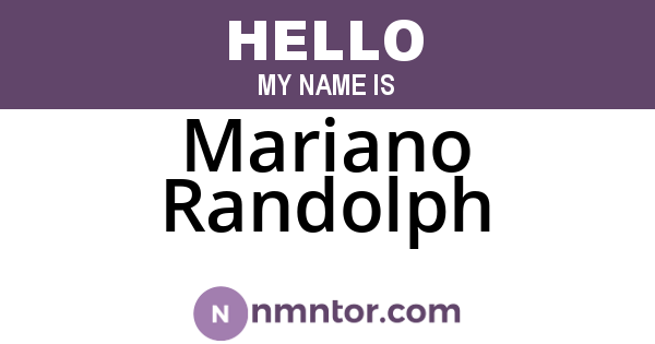 Mariano Randolph