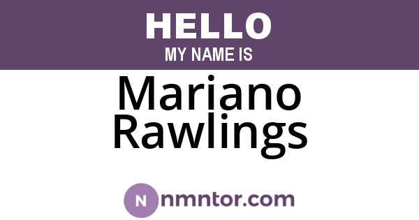 Mariano Rawlings