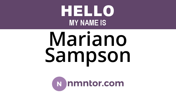 Mariano Sampson