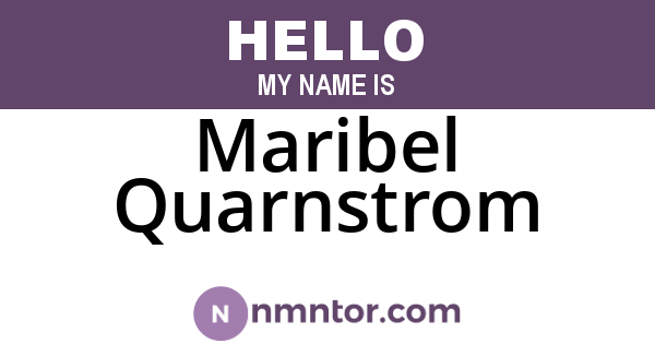 Maribel Quarnstrom