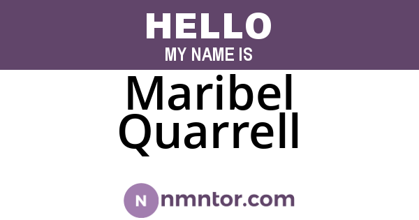 Maribel Quarrell