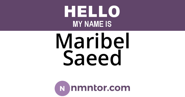 Maribel Saeed