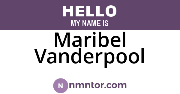 Maribel Vanderpool