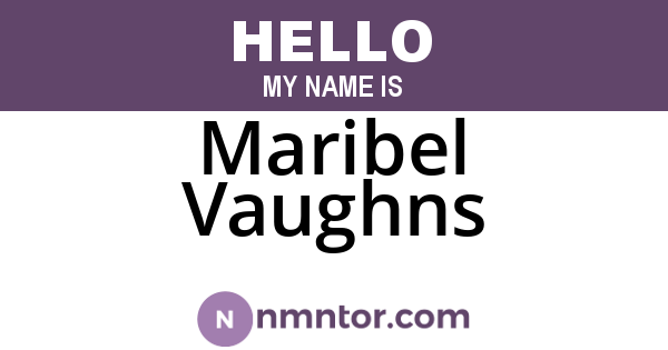 Maribel Vaughns