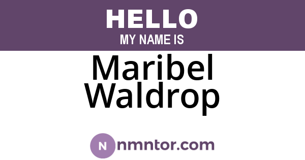 Maribel Waldrop