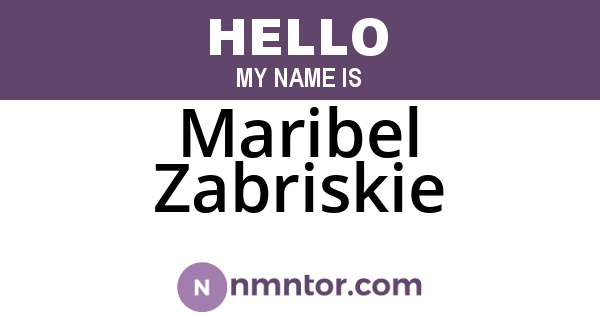 Maribel Zabriskie