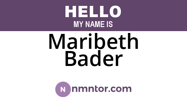 Maribeth Bader