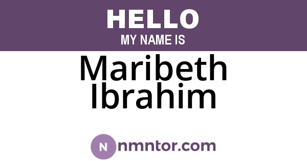 Maribeth Ibrahim