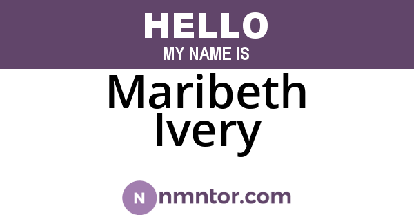 Maribeth Ivery