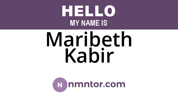 Maribeth Kabir
