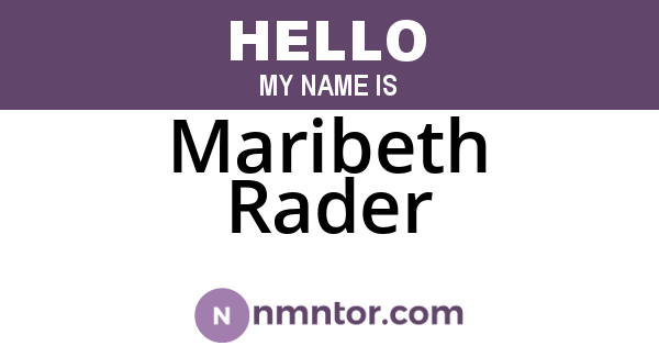 Maribeth Rader