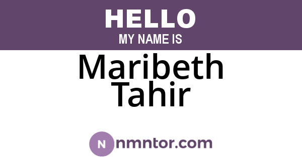 Maribeth Tahir