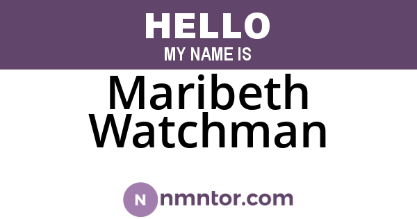 Maribeth Watchman