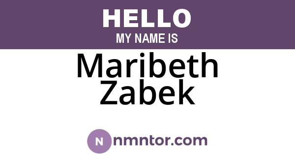 Maribeth Zabek