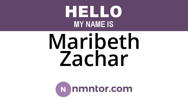 Maribeth Zachar