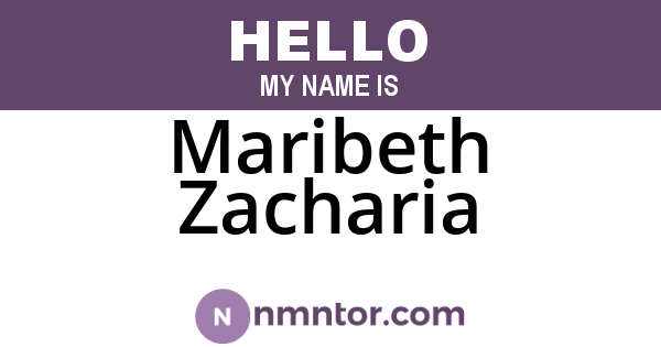 Maribeth Zacharia