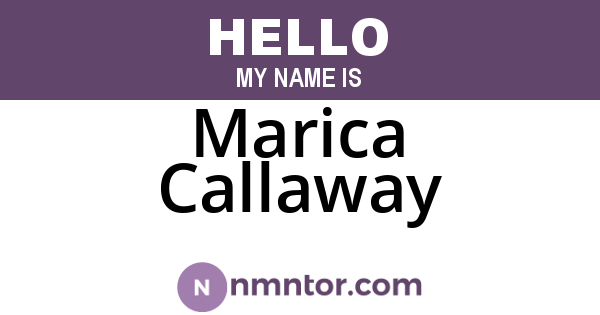 Marica Callaway