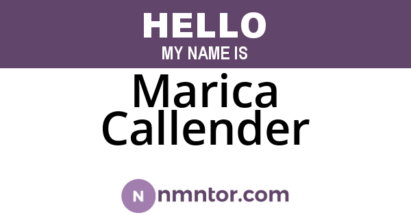 Marica Callender