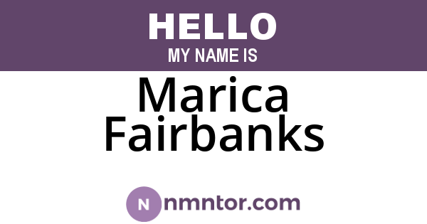 Marica Fairbanks