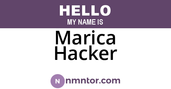 Marica Hacker