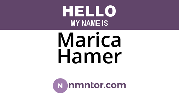 Marica Hamer