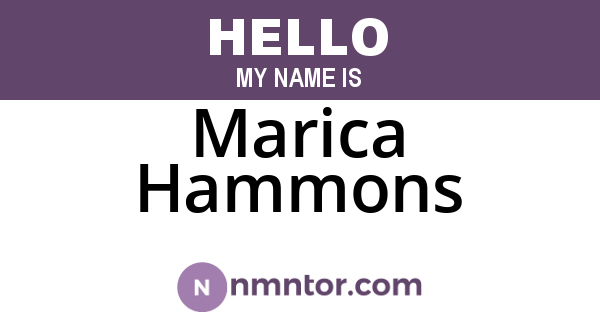 Marica Hammons